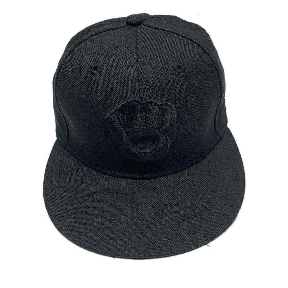 NEW ERA BREWERS BASIC BLACKOUT 59FIFTY - Picture 2 of 14